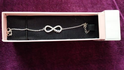 Customer photo review of Silver Infinity Heart Bracelet