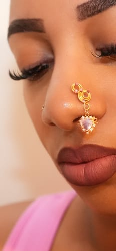 Customer photo review of Elegant Swirl Loop with Dangling Heart