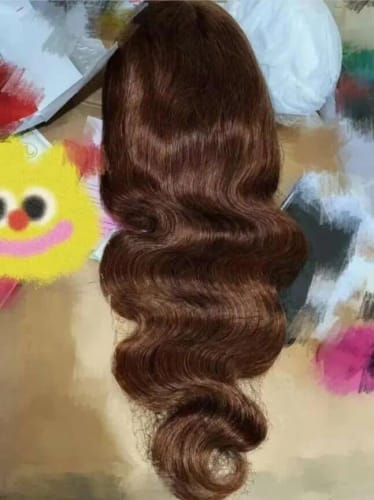 Customer photo review of HD 13x4 Chocolate Brown Lace Front Human Hair Wigs For Women Body Wave Transparent 360 Full Lace Frontal Wigs On Clearance Sale