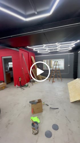 Customer video review of HEX LED Garage Light Custom Order