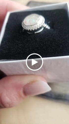 Customer video review of Bedazzled Circle Opal Cremation Ring