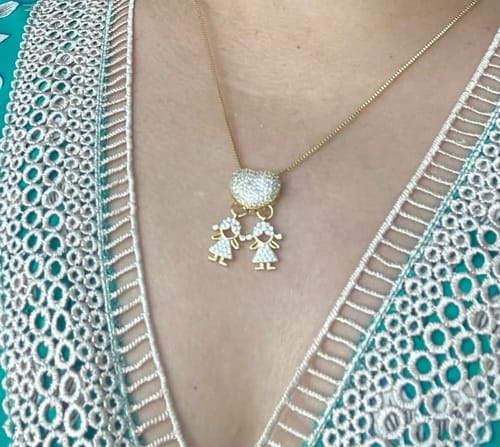 Customer photo review of Collar Amor de Madre - 1 a 5 colgantes