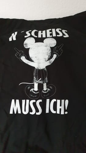 Customer photo review of N´ SCHEISS MUSS ICH Rückendruck Unisex Hoodie