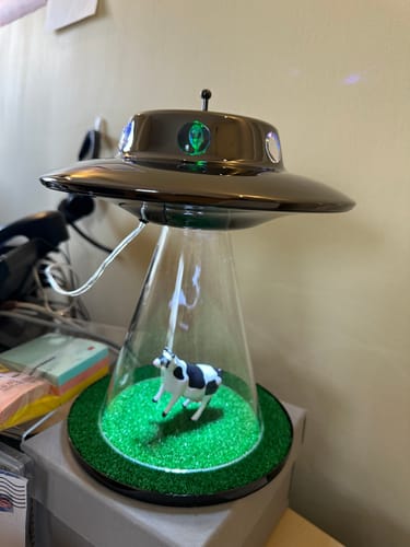 Customer photo review of The Original Alien Abduction Lamp