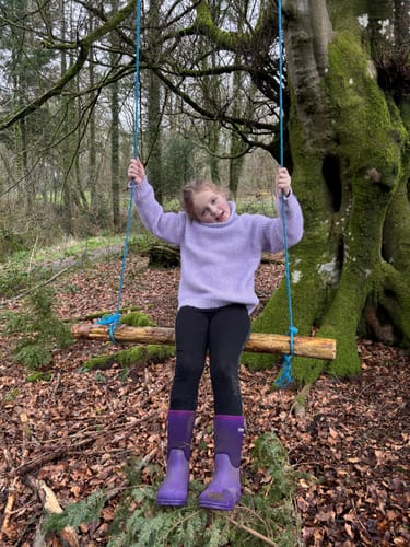 Customer photo review of Junior Hilly Neoprene Wellingtons Boots Blue