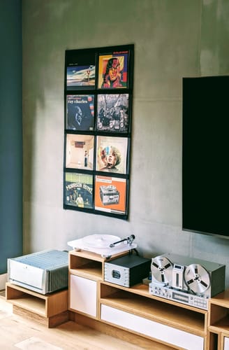 Customer photo review of 12" Vinyl Record Display Frame - LP Wall Storage