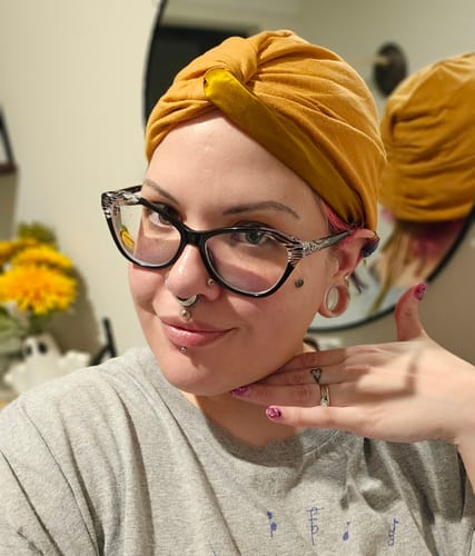 Customer photo review of MUSTARD SILK TURBAN