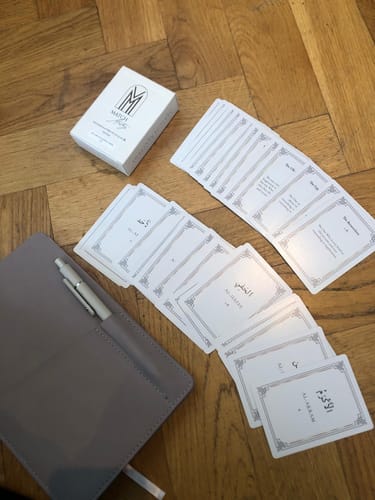 Customer photo review of Islamic Card Game - Learn The 99 Names of Allah, Family Educational Fun: Set 1