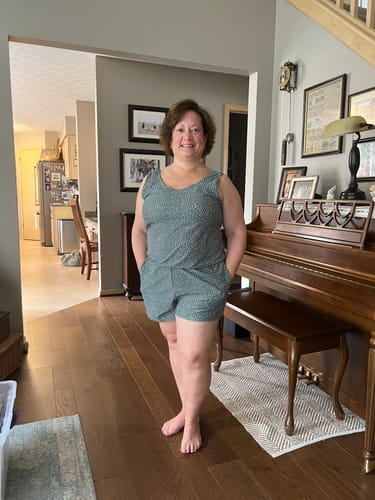 Customer photo review of sage swim romper