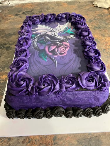 Customer photo review of A4 Rectangle Custom Edible Icing Image