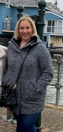 Customer photo review of Esther Grey Hooded Semi Coat