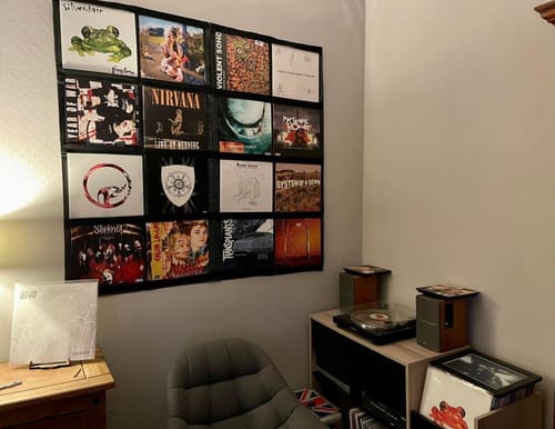 Customer photo review of 12" Vinyl Record Display Frame - LP Wall Storage