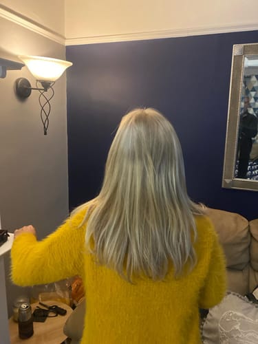 Customer photo review of Remy Human Hair Invisible Wire Extension - Mixed Blonde