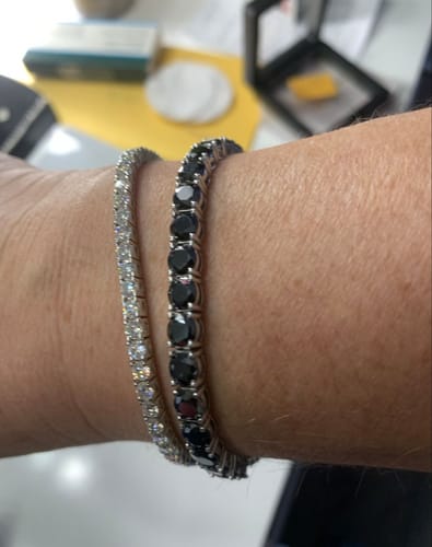 Customer photo review of Dark Delight Moissanite Tennis Hip-Hop Bracelet