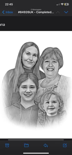 Customer photo review of Charlie's Drawings' Emotional Family Portraits