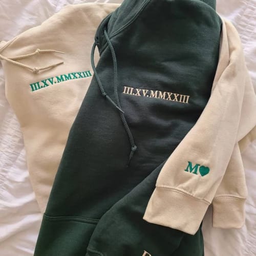 Customer photo review of Custom Embroidered Roman Numeral Sweatshirt