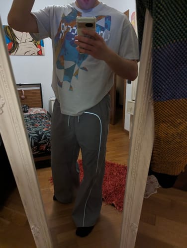 Customer photo review of Casual Line Contrast Track Pants