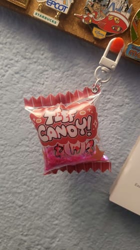 Customer photo review of Puffy Teef Candy Keychain