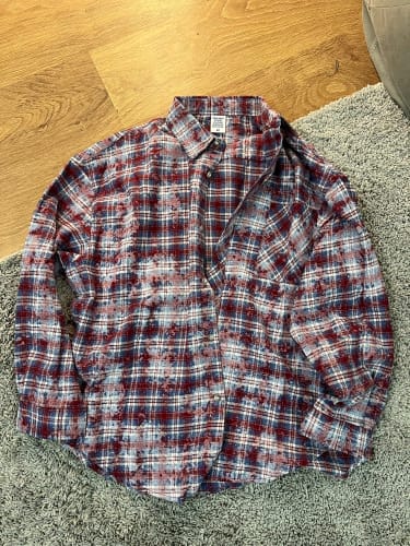 Customer photo review of INFLATION Brushed Check Oversized Shirts Unisex