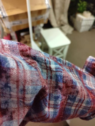 Customer photo review of INFLATION Brushed Check Oversized Shirts Unisex