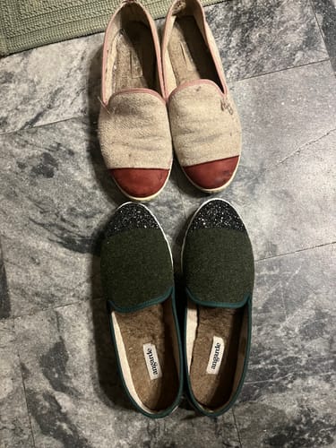 Avis photo d'un client sur Chausson femme laine, beige rose poudré