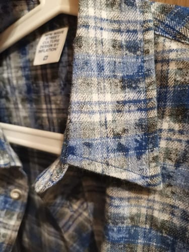 Customer photo review of INFLATION Brushed Check Oversized Shirts Unisex