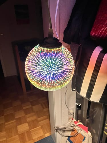 Customer photo review of Moderne kreative 3D bunte Feuerwerk Glas 1-Licht Kuppel Pendelleuchte