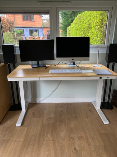 Customer photo review of E-Max Desk Height Adjustable (Wood Top)