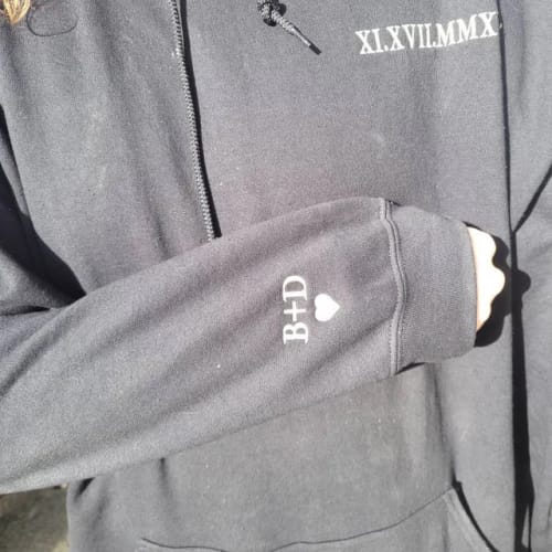 Customer photo review of Custom Embroidered Roman Numeral Sweatshirt