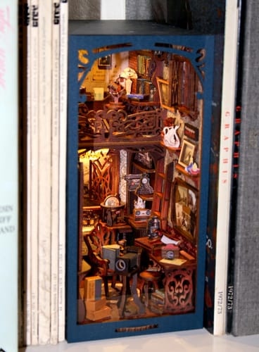 Customer photo review of Film Darkroom Wooden Book Nook Shelf Decor