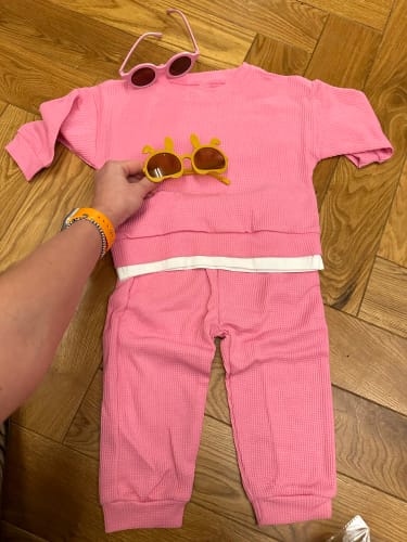Customer photo review of Solid Waffle Jogger Set