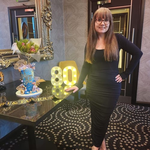 Customer photo review of High Waisted Maxi Ruched 'Evie' Skirt
