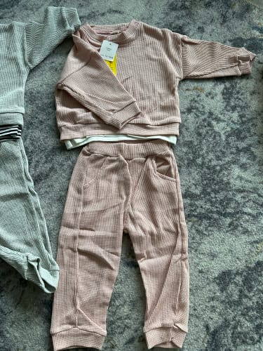 Customer photo review of Solid Waffle Jogger Set