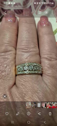Customer photo review of Cluster Diamond Ring in 9ct Yellow and White Gold TGW 0.53ct