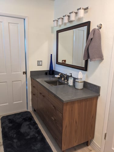 Customer photo review of Austin 60" American Black Walnut Bathroom Vanity