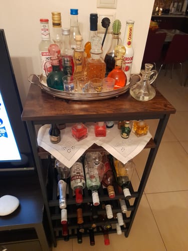 Customer photo review of Κάβα Μπαρ Θήκη Μπουκαλιών Ποτηριών Κρασιού Όρθια Σχάρα Κουζίνας Τραπεζαρίας Industrial Καφέ vintage καφέ-μαύρο LW-R020B01