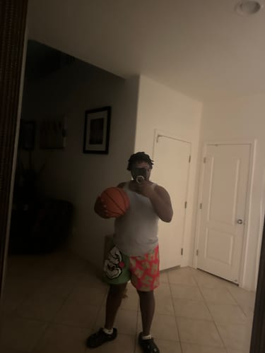 Customer photo review of Holiday Special Green and Red MJM Custom Shorts