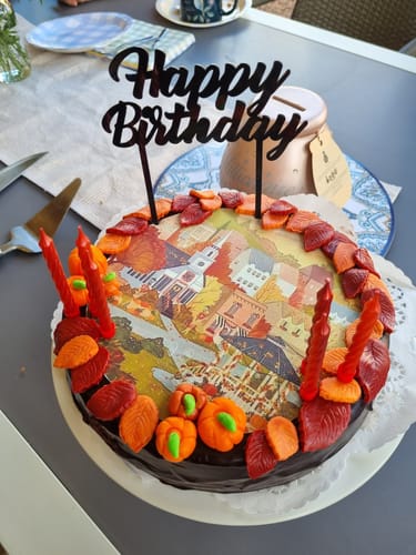 Customer photo review of 20 cm Pre-cut Circle Custom Edible Icing Image