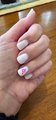 Customer photo review of D74 Veronica (French White) Crème Dip Powder