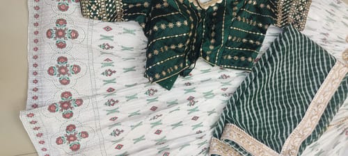 Customer photo review of White Color Chinon Fabric Designer Wedding Outfit Georgette Lehenga Choli