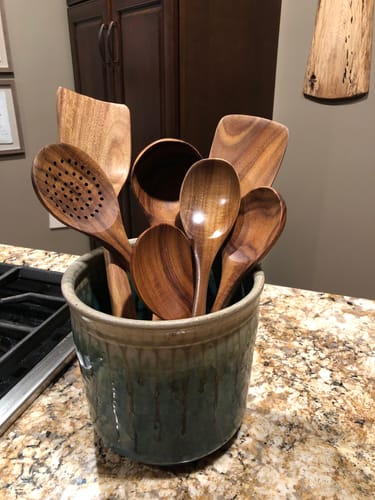 Customer photo review of Teak Wooden Utensil Set
