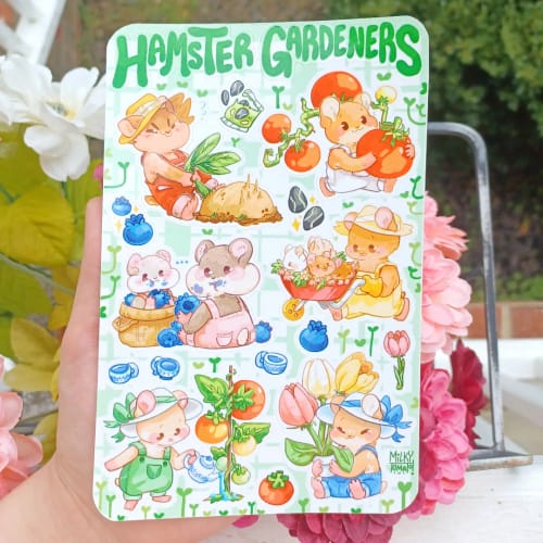 Customer photo review of Hamster Gardeners Sticker Sheet