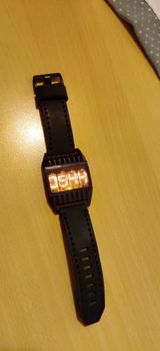 Customer photo review of Nixie Tube Watch 'Futuristic Numitron'