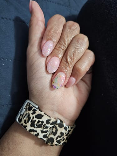 Customer photo review of D73 Tricia Sheer French Dark Pink Dip Powder