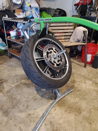 Customer photo review of STARTER Kit - Street Bike Tire Changer