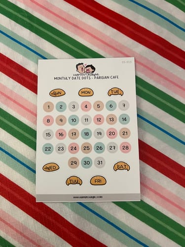 Customer photo review of Monthly Set - Parisian Cafe Planner Stickers