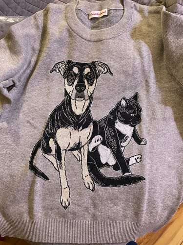 Customer photo review of Plain Dog - Custom Knitted Sweater