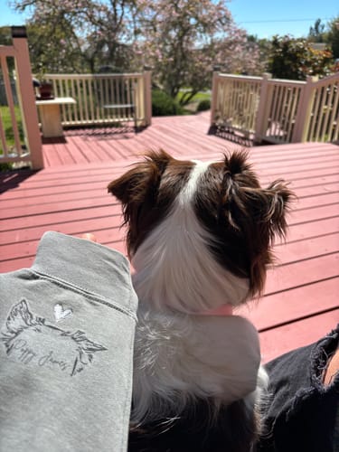 Customer photo review of "Heart on my sleeve" Embroidered Custom Crewneck, Unisex