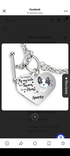 Customer photo review of Personalized Engraved Heart Bracelet I'm Always With You - Memorial Gift For Dog/Pet Lovers