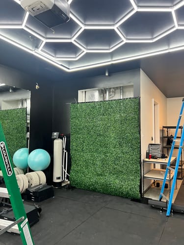 Customer photo review of Dimmable Hexagon Garage Lights